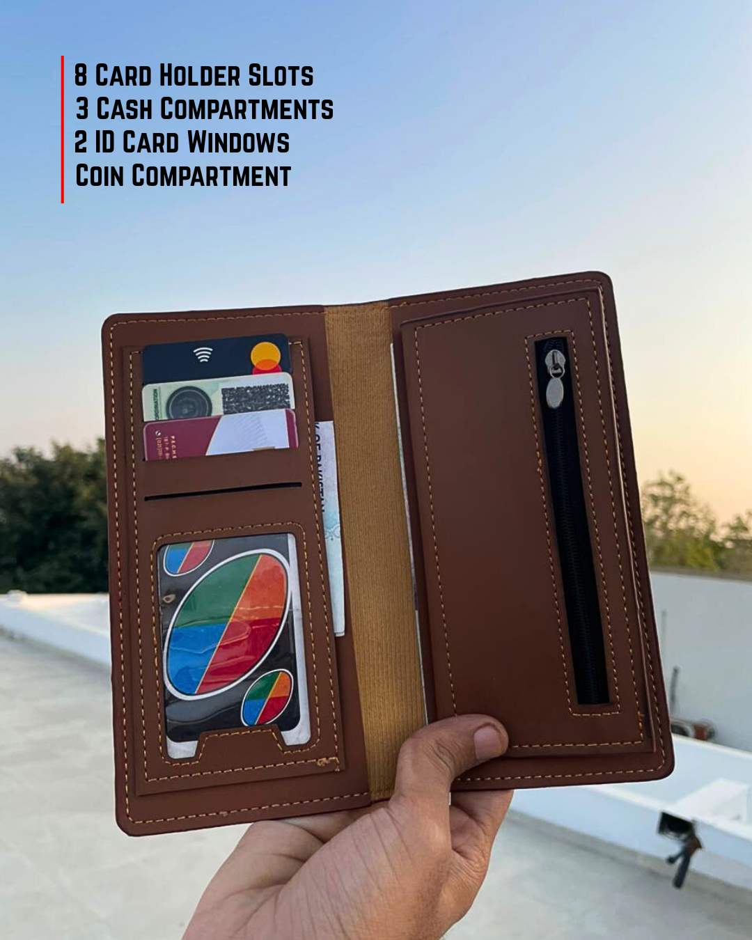 Luxury Long Wallet for Men – Premium Leather Card Holder Wallet